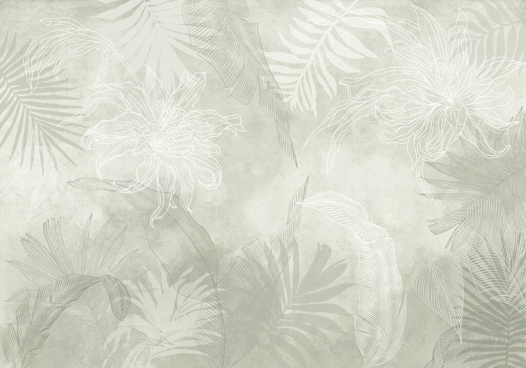 White and grey floral pattern