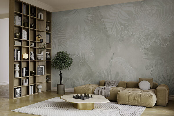 White and grey floral pattern