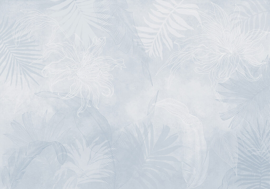 White and blue floral pattern