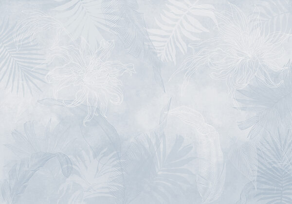 White and blue floral pattern