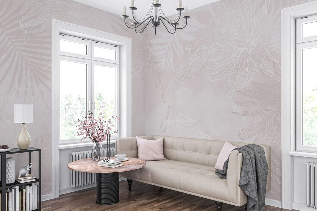 White and pink floral pattern