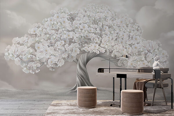 Baum mit weißen Blüten Baum mit weißen Blüten