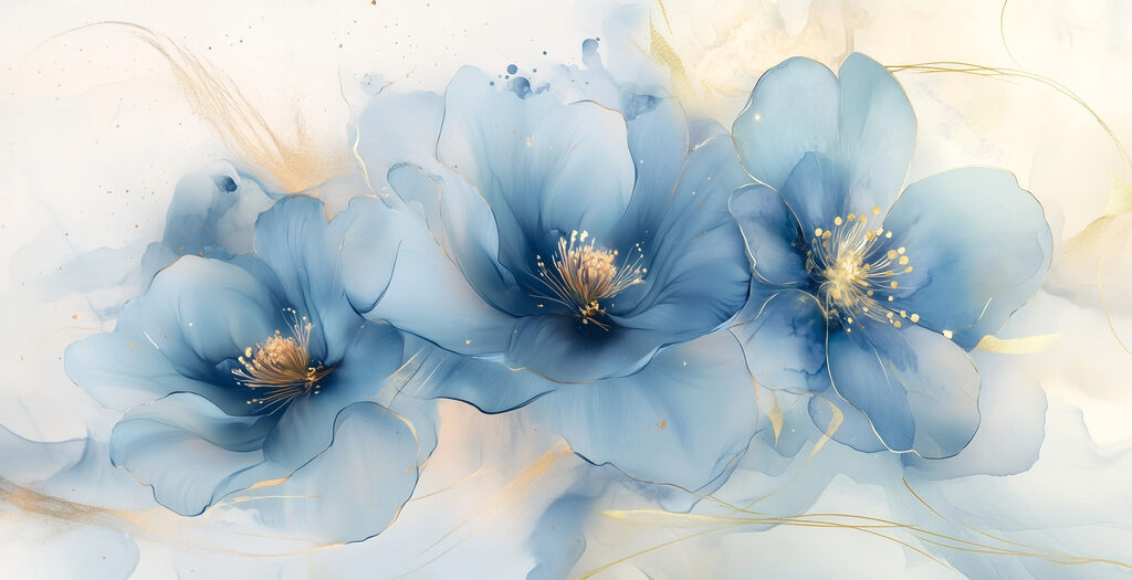 Zarte blaue Blüten in sanften Farbtönen Zarte blaue Blüten in sanften Farbtönen
