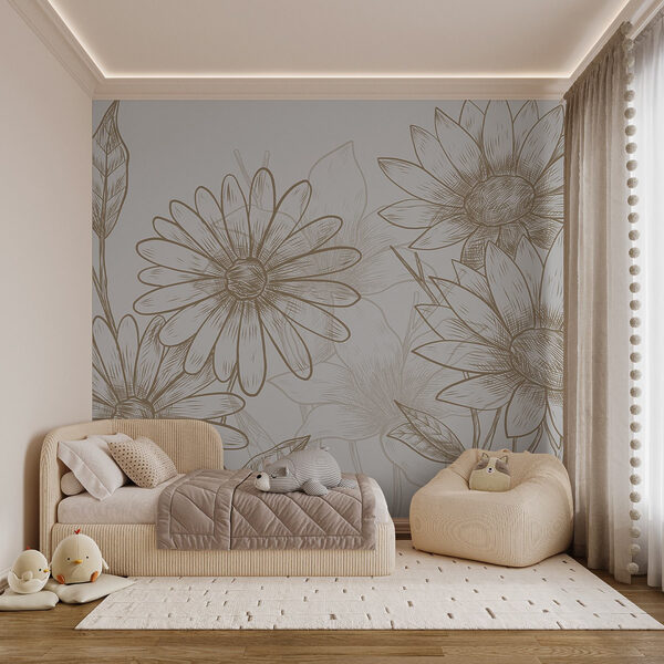 Zeichnung von Blumen auf einem weißen Hintergrund Zeichnung von Blumen auf einem weißen Hintergrund