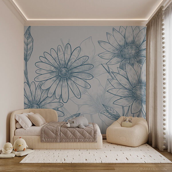 Zeichnung von Blumen und Blättern Zeichnung von Blumen und Blättern