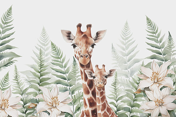 Giraffen und Blumen Giraffen und Blumen