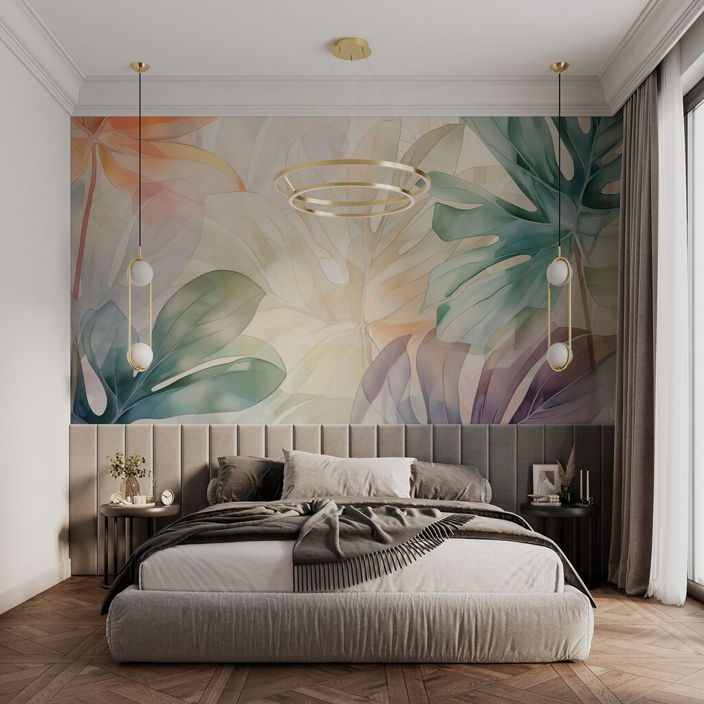 Soft hues of tropical foliage blending