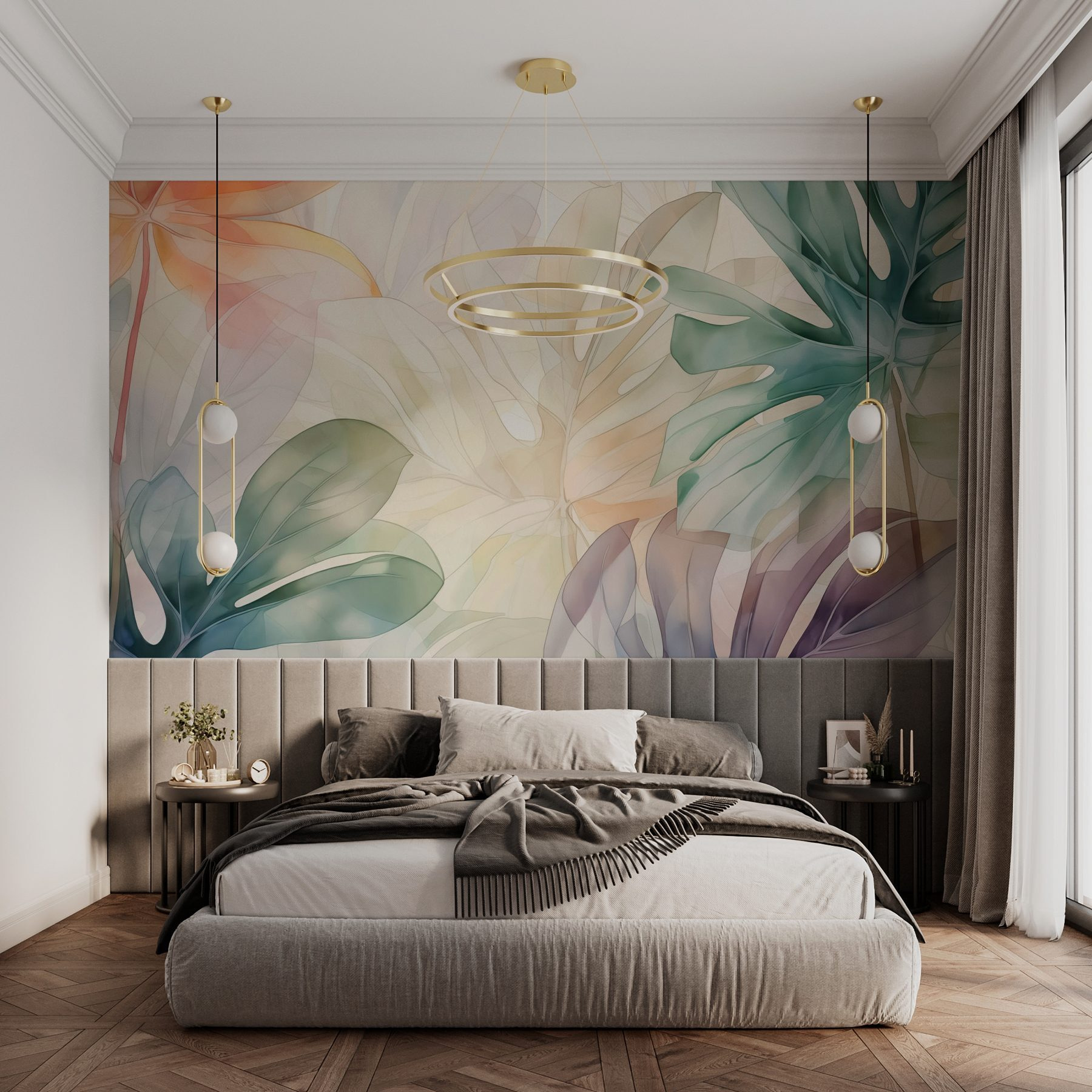 Soft hues of tropical foliage blending