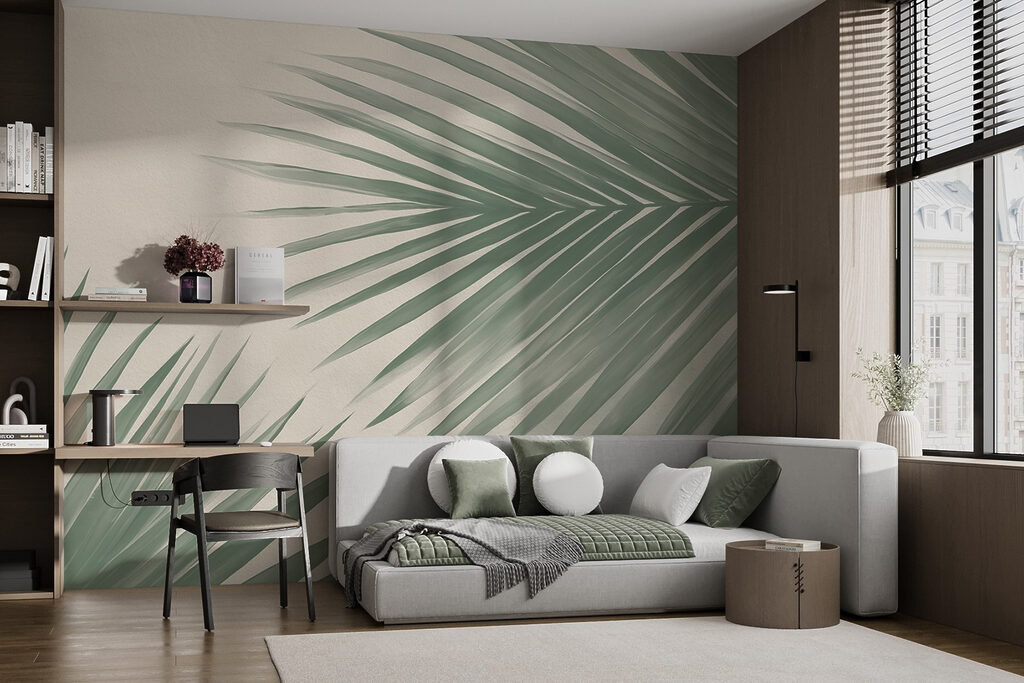 Fresh green palm leaves, nature's touch Fresh green palm leaves, nature's touch