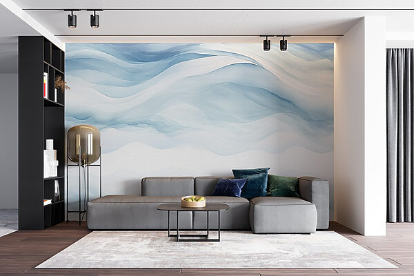 Weiße und blaue Aquarellmalerei Weiße und blaue Aquarellmalerei