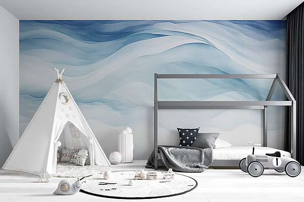 Weiße und blaue Aquarellmalerei Weiße und blaue Aquarellmalerei