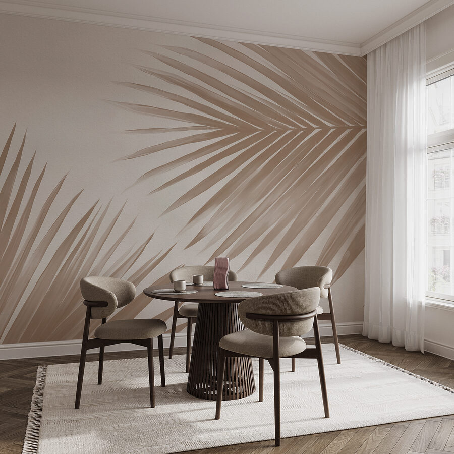 Elegante Palmenblätter auf einem weichen Hintergrund