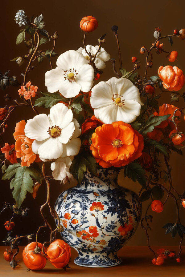 Gemälde von Blumen in einer Vase Gemälde von Blumen in einer Vase