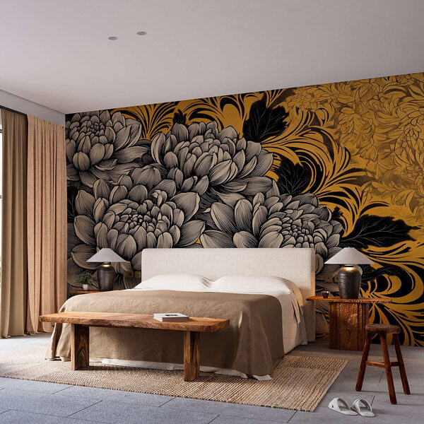 Majestätische Blüten in verschlungenem Design Majestätische Blüten in verschlungenem Design