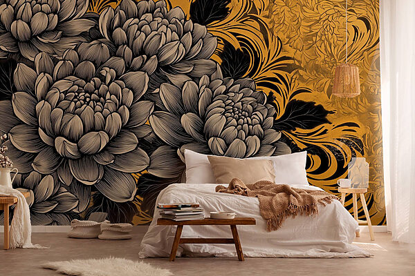 Majestätische Blüten in verschlungenem Design Majestätische Blüten in verschlungenem Design