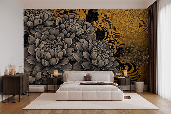 Majestätische Blüten in verschlungenem Design Majestätische Blüten in verschlungenem Design