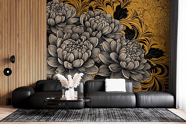 Majestätische Blüten in verschlungenem Design Majestätische Blüten in verschlungenem Design