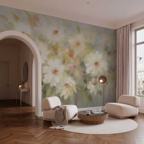 Malerei von weißen Blumen Malerei von weißen Blumen