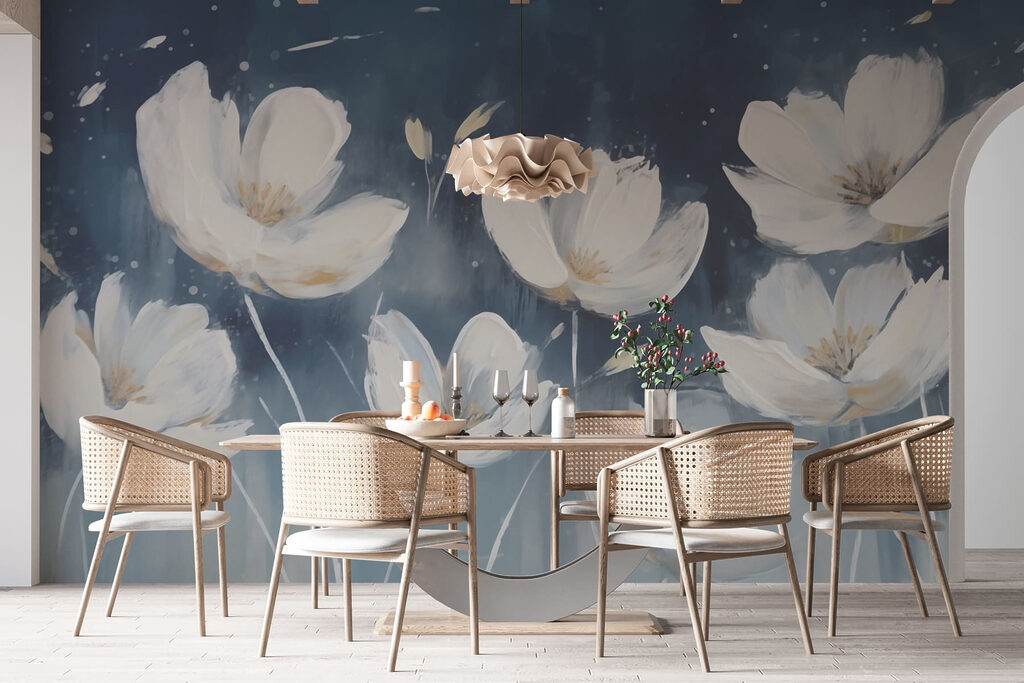 Painting of white flowers