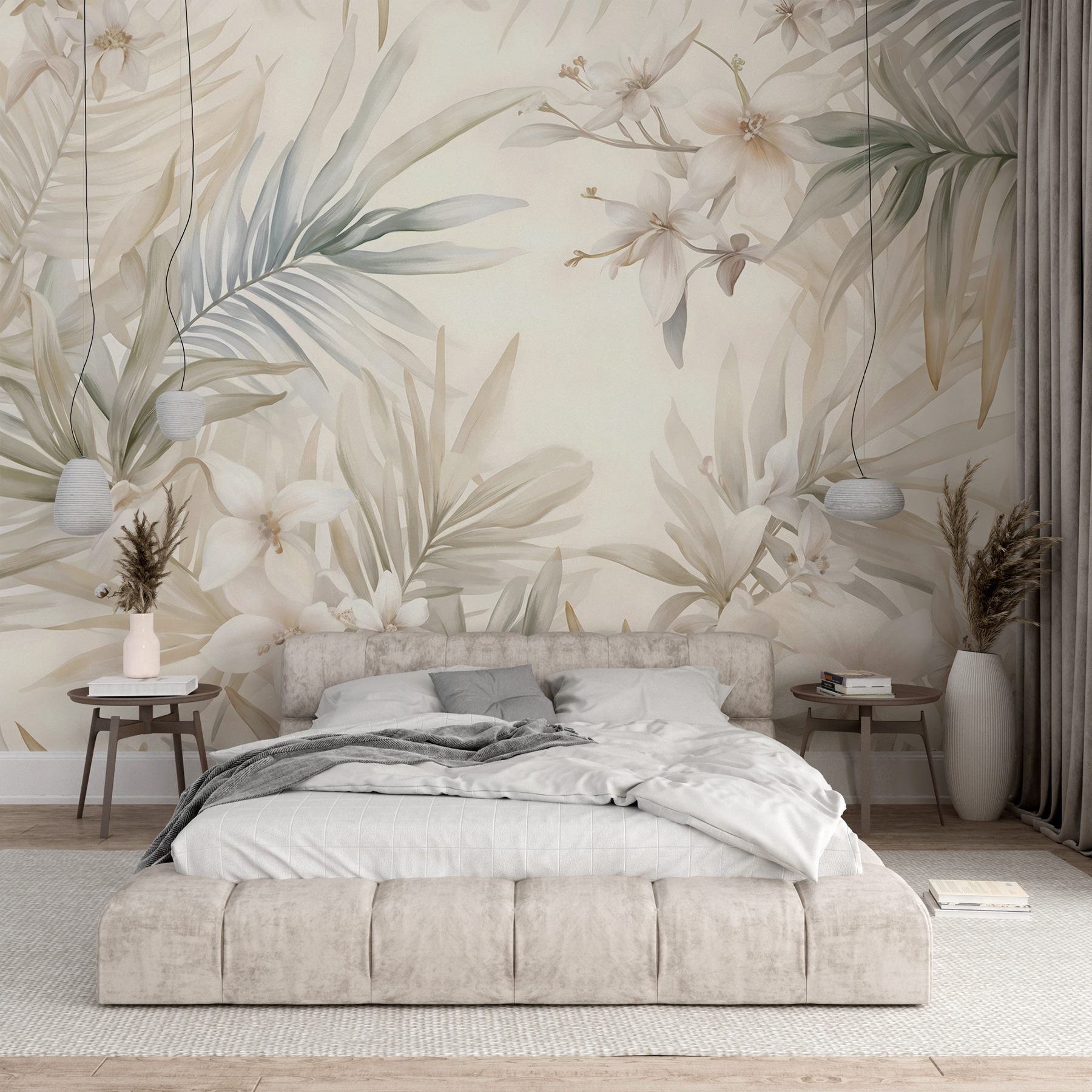 Delicate blooms amidst lush greenery