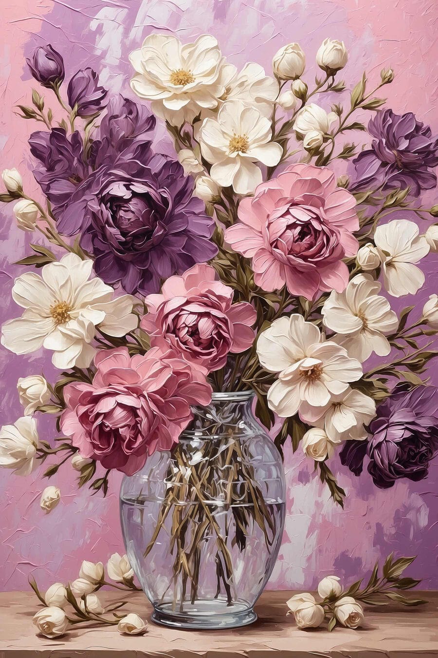Gemälde von Blumen in einer Vase