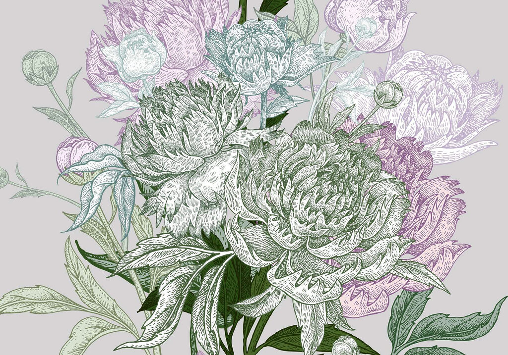 Lebendige florale Illustration mit Details Lebendige florale Illustration mit Details