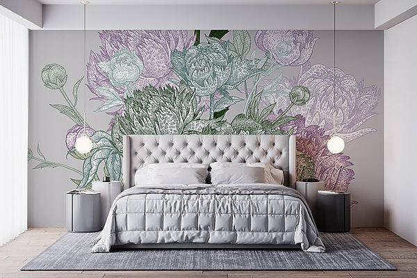 Lebendige florale Illustration mit Details Lebendige florale Illustration mit Details