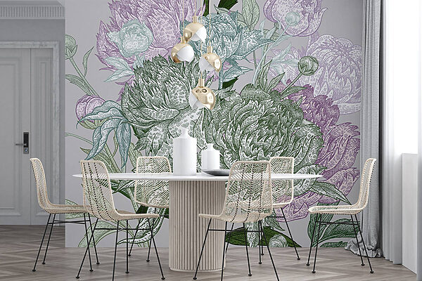 Lebendige florale Illustration mit Details Lebendige florale Illustration mit Details