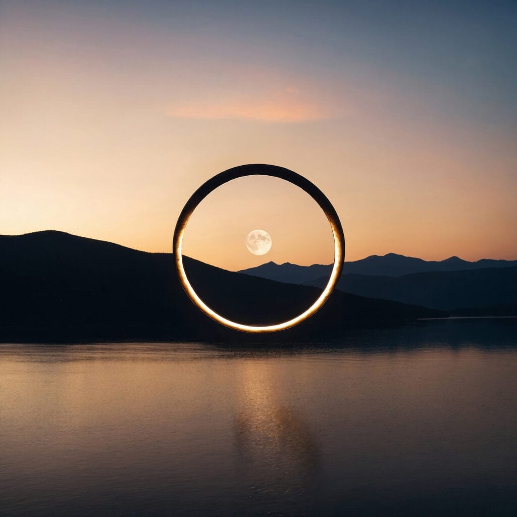 Circle in the air over water Circle in the air over water