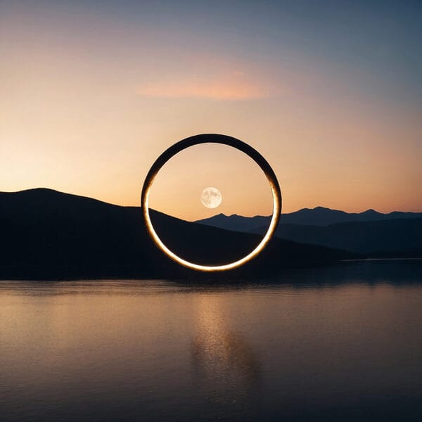 Circle in the air over water Circle in the air over water