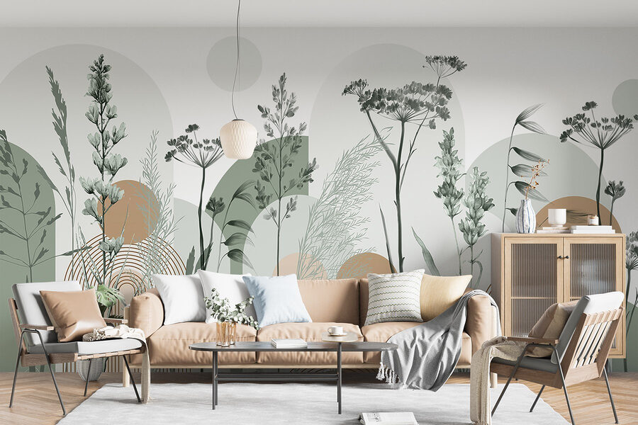 Gelassenes, von der Natur inspiriertes abstraktes Design