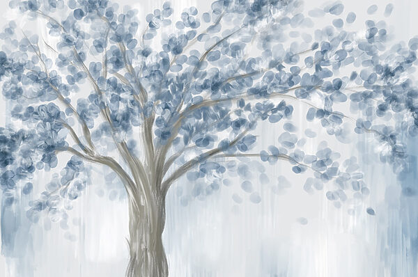 Baum mit blauen Blättern Baum mit blauen Blättern