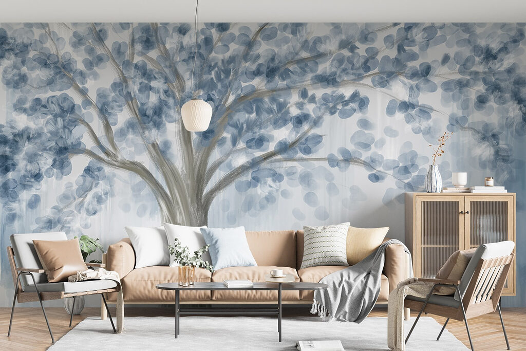 Tree with blue leaves