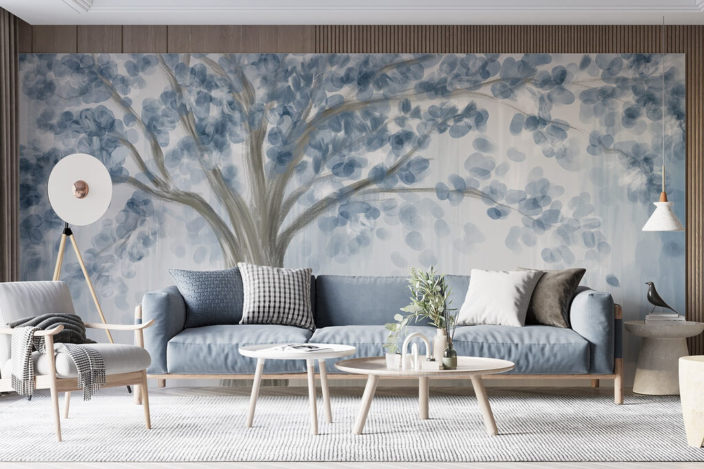 Tree with blue leaves