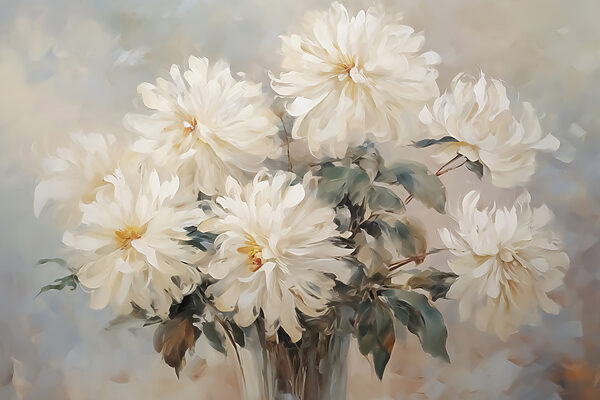Malerei von weißen Blumen Malerei von weißen Blumen