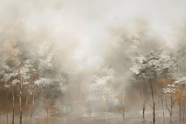 Malerei von Bäumen im Nebel Malerei von Bäumen im Nebel