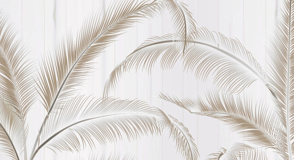 Elegante Palmenblätter auf hellem Hintergrund Elegante Palmenblätter auf hellem Hintergrund