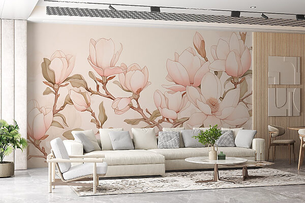 Malerei von Blumen auf einem Zweig Malerei von Blumen auf einem Zweig