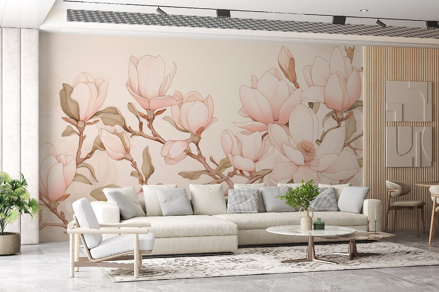 Malerei von Blumen auf einem Zweig Malerei von Blumen auf einem Zweig