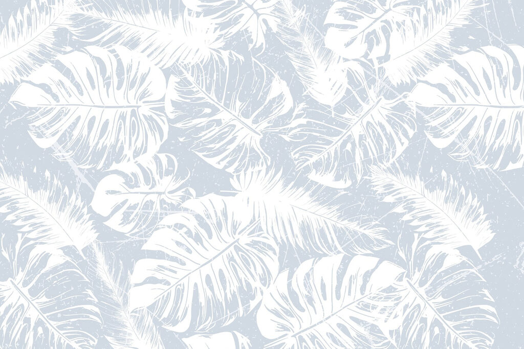 Weiße Blätter auf blauem Hintergrund Weiße Blätter auf blauem Hintergrund