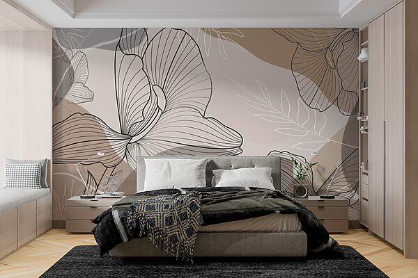 Elegantes florales Liniendesign Elegantes florales Liniendesign