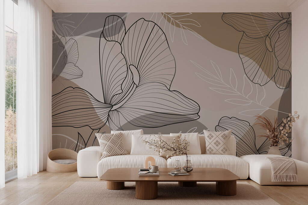 Elegant floral line art design