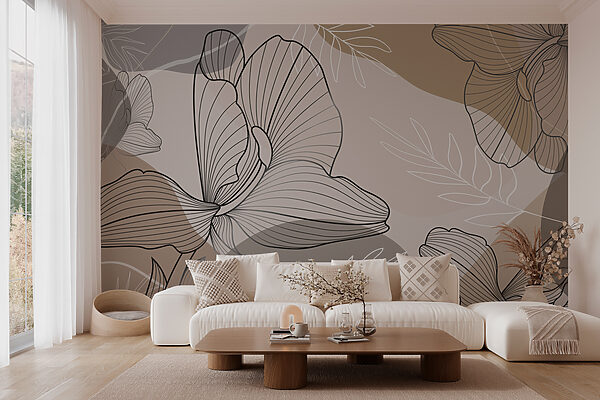 Elegantes florales Liniendesign Elegantes florales Liniendesign