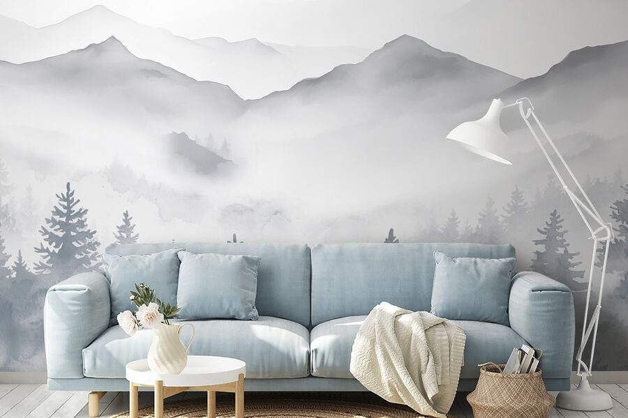 Landschaft mit Bergen und Bäumen