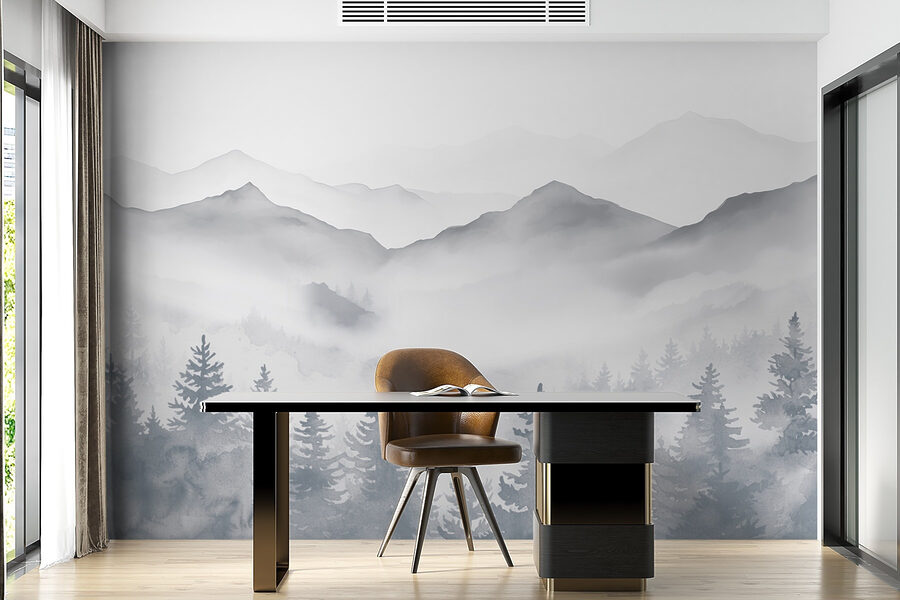 Landschaft mit Bergen und Bäumen