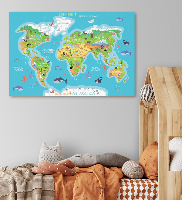 Karte der Welt mit Tieren Karte der Welt mit Tieren