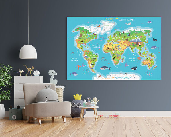 Karte der Welt mit Tieren Karte der Welt mit Tieren