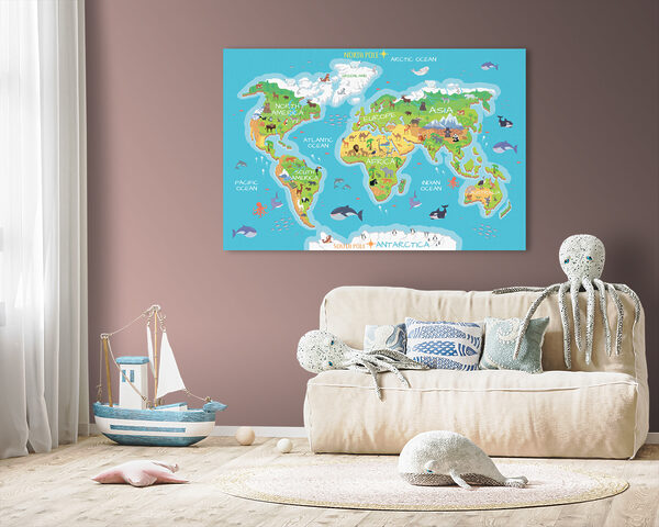 Karte der Welt mit Tieren Karte der Welt mit Tieren
