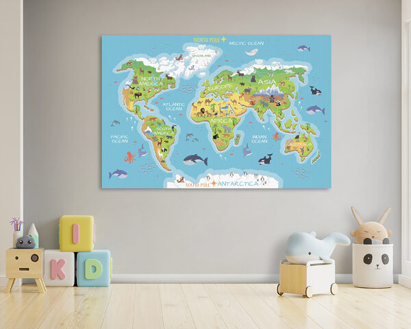 Karte der Welt mit Tieren Karte der Welt mit Tieren