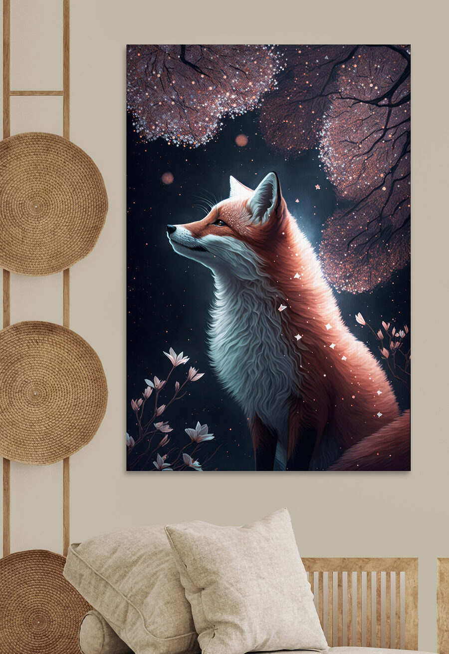 Fuchs schaut in den Himmel